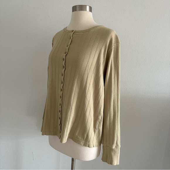 WRAP London 100% Cotton Ribbed Button Up Long Sleeve Top L - Picture 3 of 10